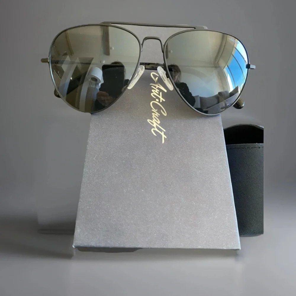 Art + Craft AC410 Sunglasses Matte Black Admiral Grey Lenses Case Box New $259